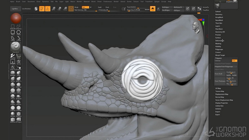 [国语][zbrush]gnomon用鳞片设计和建模生物