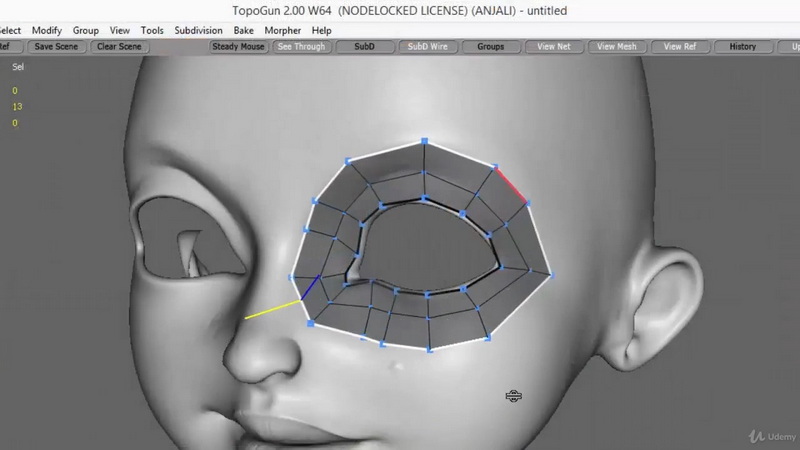 [国语]Maya,zbrush,Topogun初学者的游戏角色重新拓扑