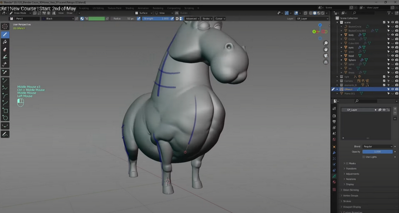 [国语-Motion Design School系列] blender野马全流程实例