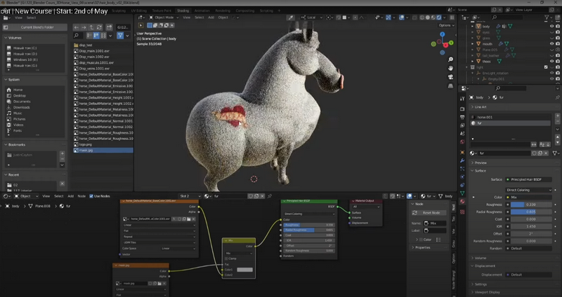 [国语-Motion Design School系列] blender野马全流程实例
