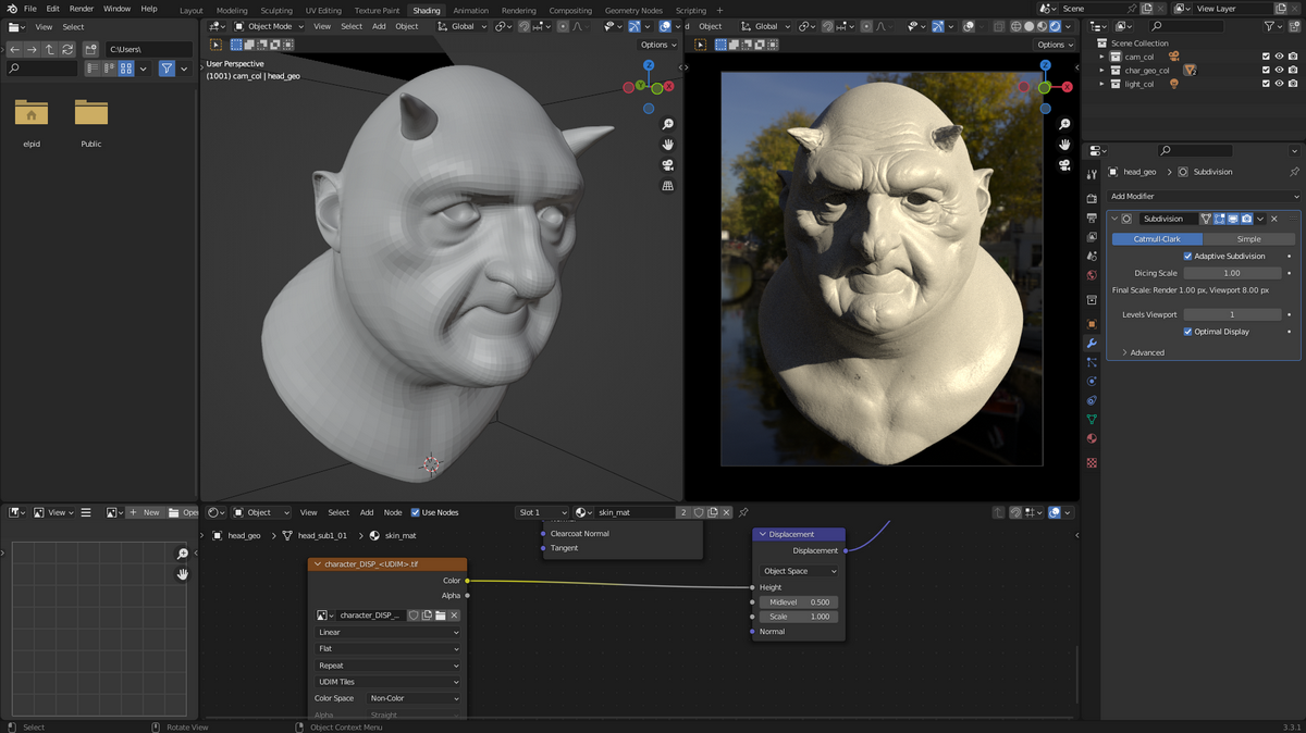 [国语-flipped_normals系列]zbrush2022+blender3.3写实人物肖像大师班