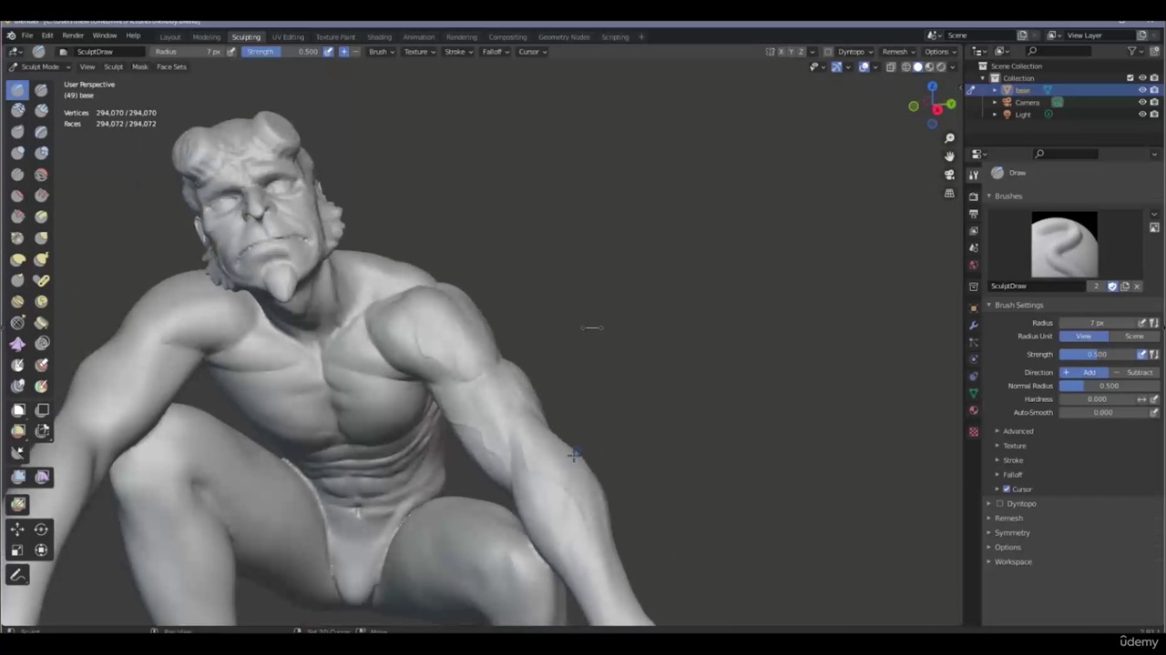 [国语-Udemy学院系列]blender2.9基于解剖学，骨骼，肌肉的角色雕刻教程
