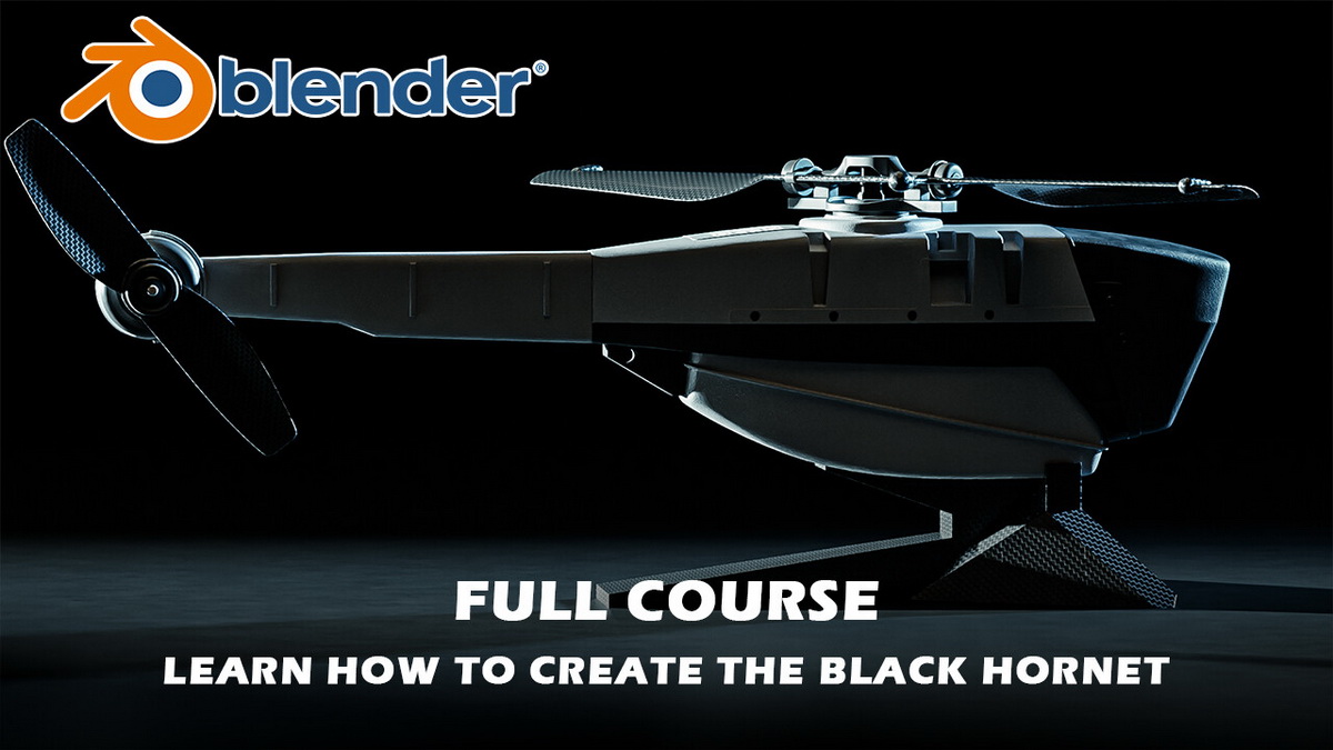 [国语-Mrawan_Hussain系列]BLENDER3.3制作军用黑黄蜂无人机