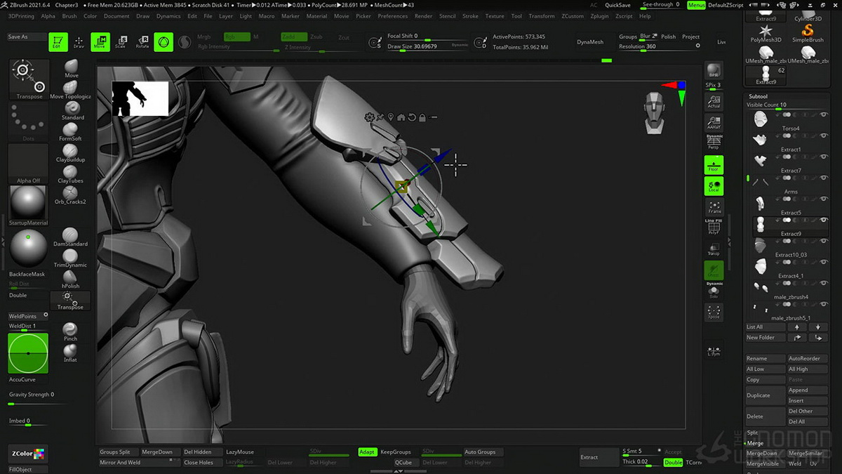 [国语-gnomon学院]使用ZBRUSH2021为棋盘游戏雕刻微缩模型