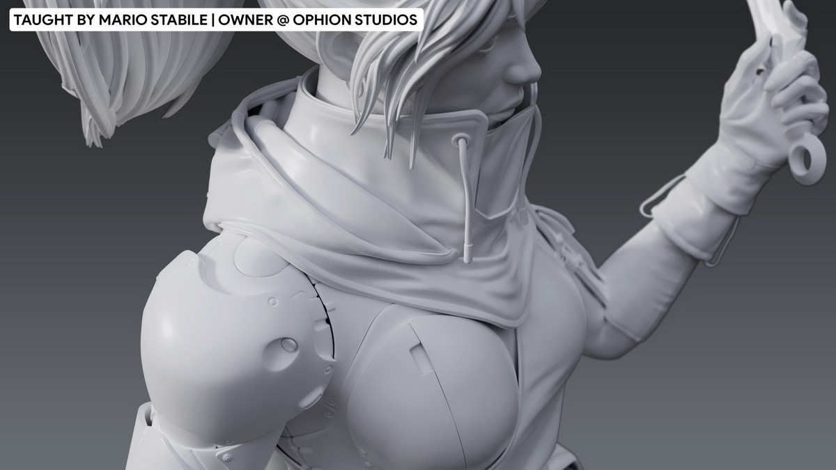 [国语-Mario Stabile系列]zbrush2021+3dsmax2018 AAA级游戏角色课程-高模部分