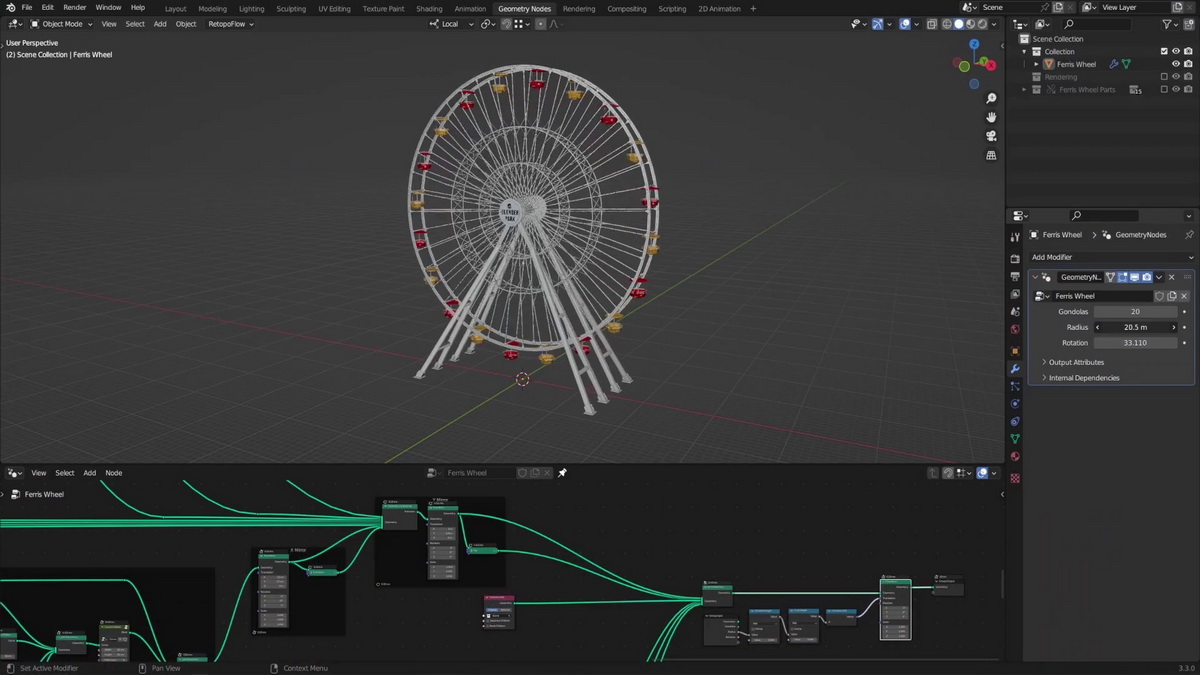 [国语-Cgcookie系列]Blender3.2几何节点进行程序建模