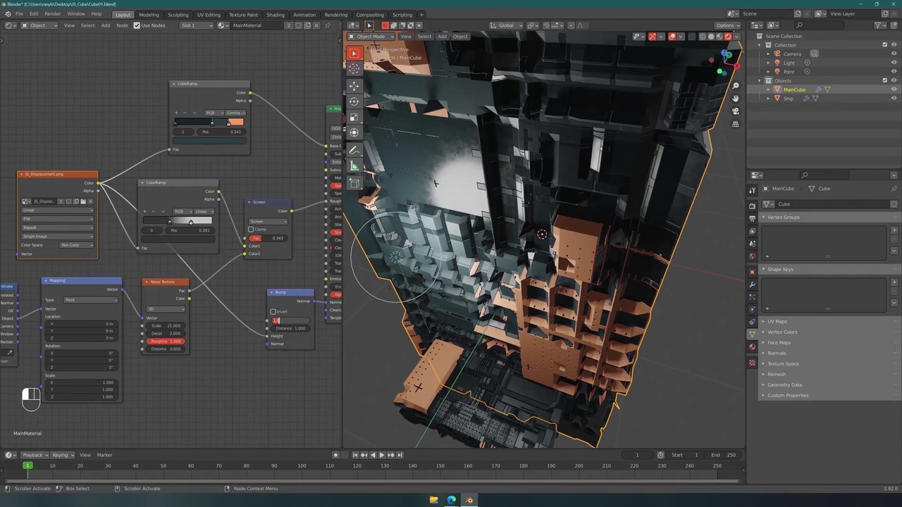 [国语-Rany_Bechara]Blender2.9为3D未来派长方体制作动画