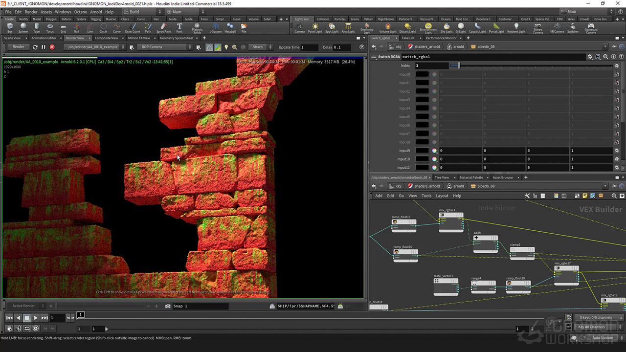 [国语-WOJTEK PIWOWARCZYK经典]HOUDINI18.5和ARNOLD的程序着色技术