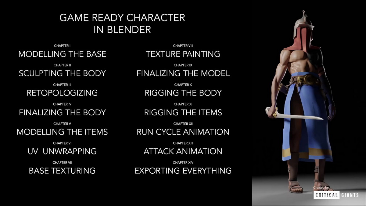 [国语-CRITICAL GIANTS系列]Blender3.4游戏角色全流程