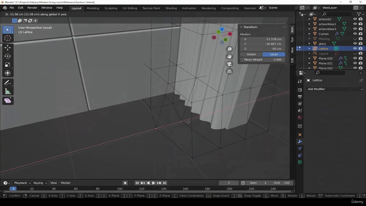 [国语-udemy学院]Blender3.4现代客厅全流程
