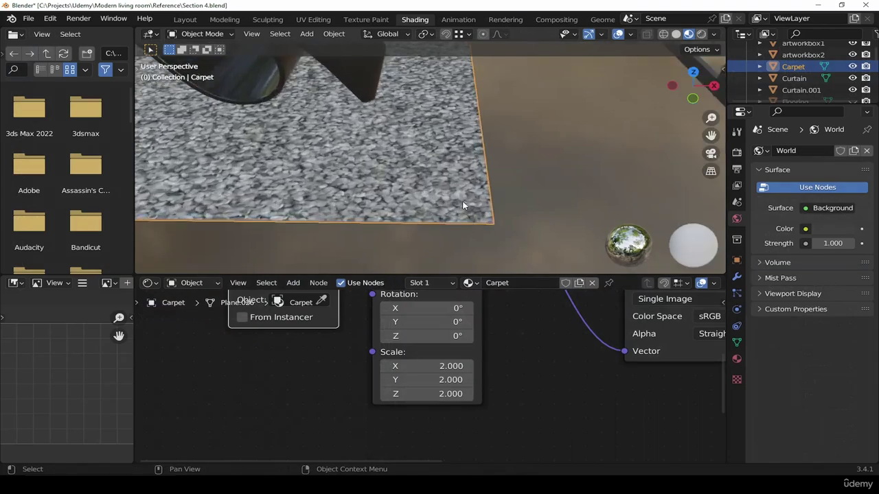 [国语-udemy学院]Blender3.4现代客厅全流程