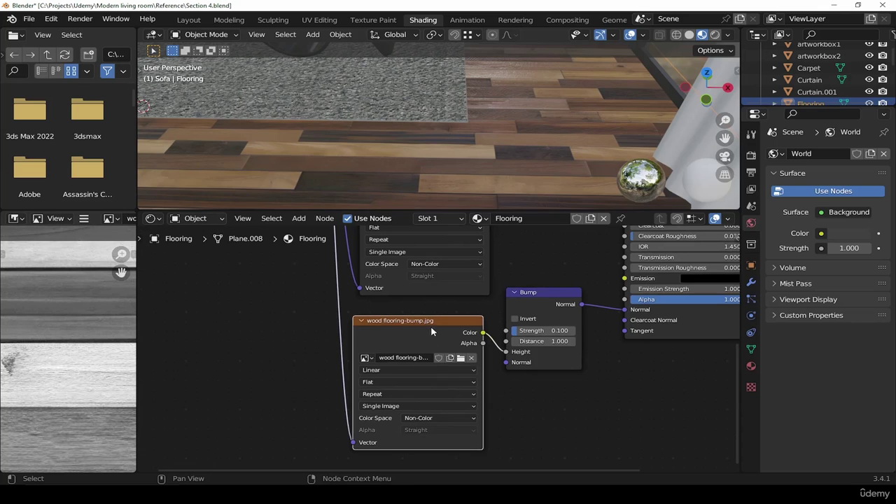 [国语-udemy学院]Blender3.4现代客厅全流程