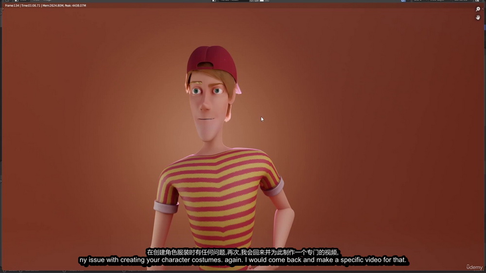 [国语-udemy学院]blender2.9卡通角色创建：建模UV纹理装配全流程