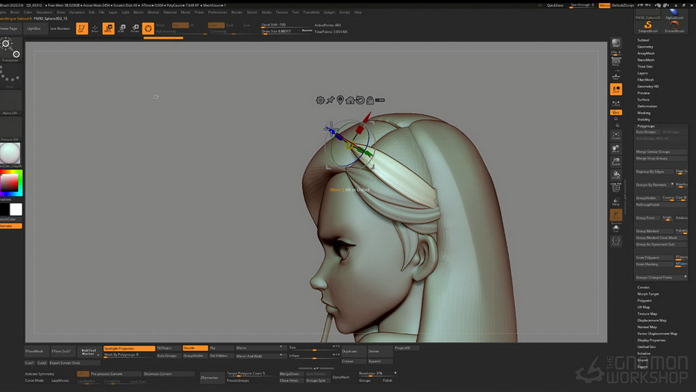 [gnomon系列[国语]使用ZBRUSH2022创建风格化的发型