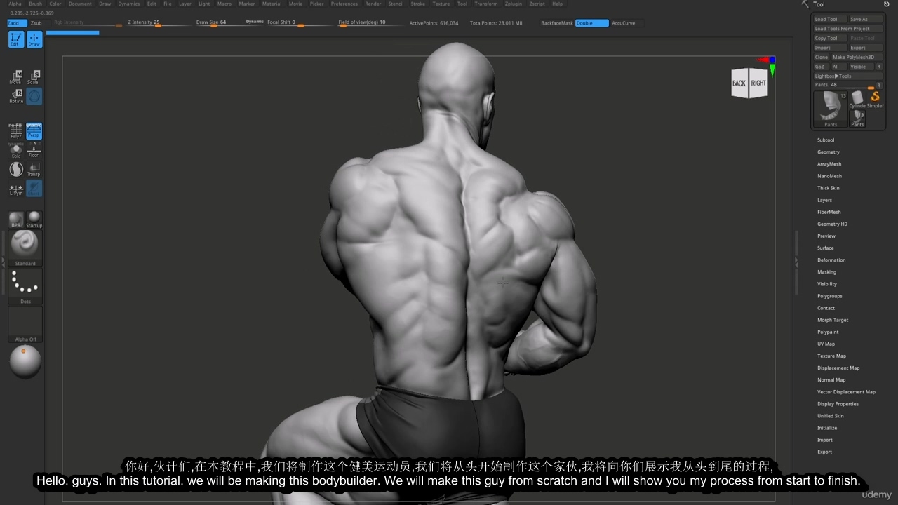 [Oleg Khonko系列]zbrush2023健美运动员解剖教程