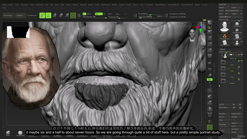 [Thivolan Moodley系列-国语]zbrush2023+blender3.4肖像系列-乔治