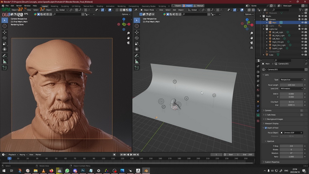 [Thivolan Moodley系列-国语]zbrush2023+blender3.4肖像系列-乔治