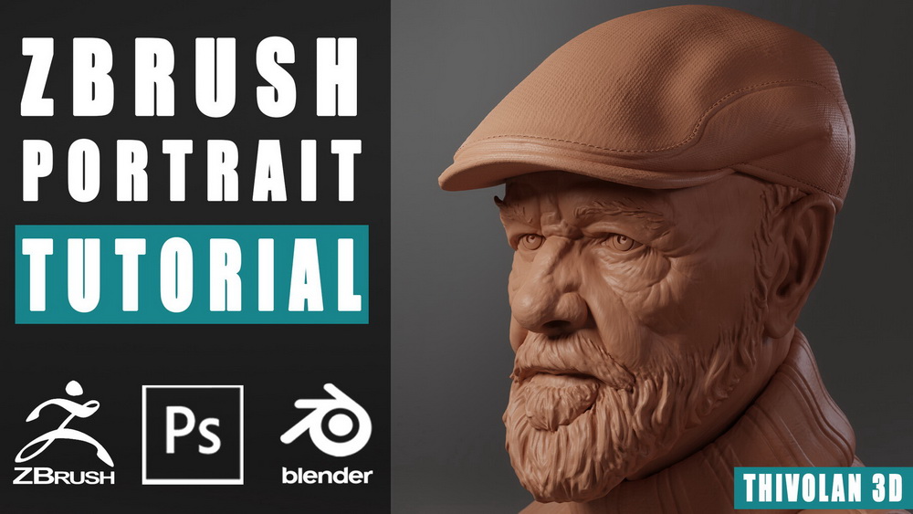 [Thivolan Moodley系列-国语]zbrush2023+blender3.4肖像系列-乔治