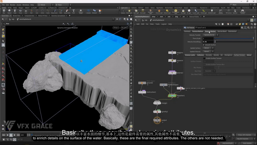 [VFXGrace学院-国语]houdini瀑布模拟2021
