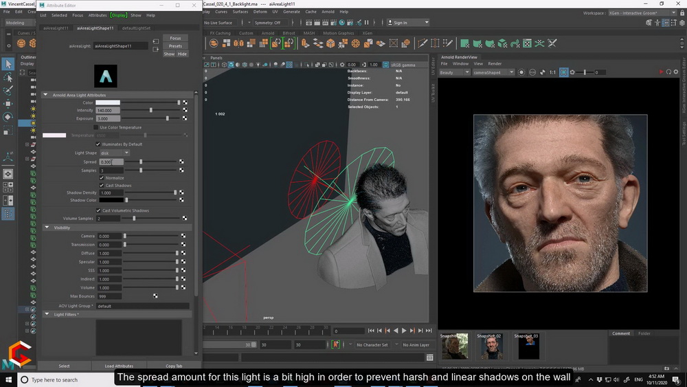 [S.Pahlevani-无声]zbrush2020+maya写实Vincent Cassel肖像教程