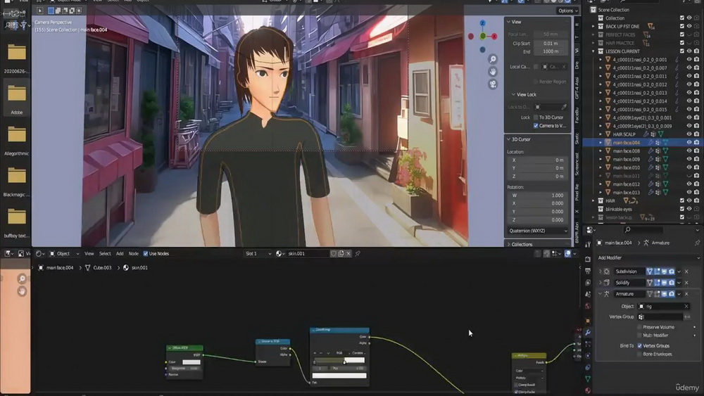 [udemy学院-V3D Kh国语]blender3.5创建动漫角色