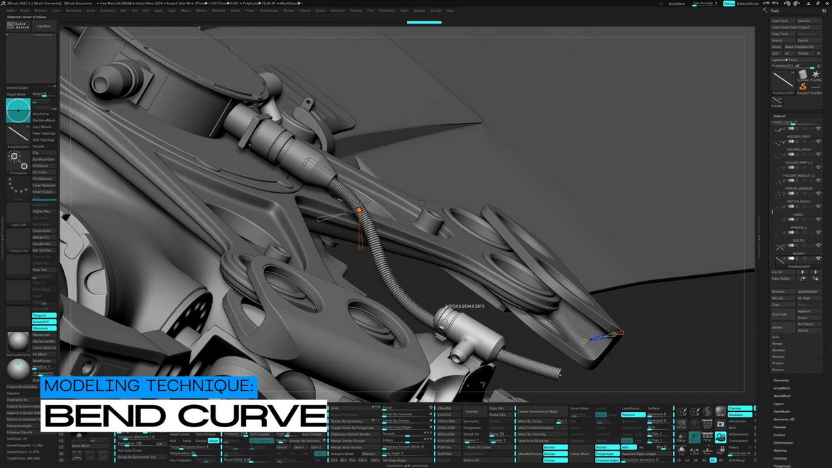 [flipped normals学院-Henry Chervenka国语]zbrush2021硬表面建模教程