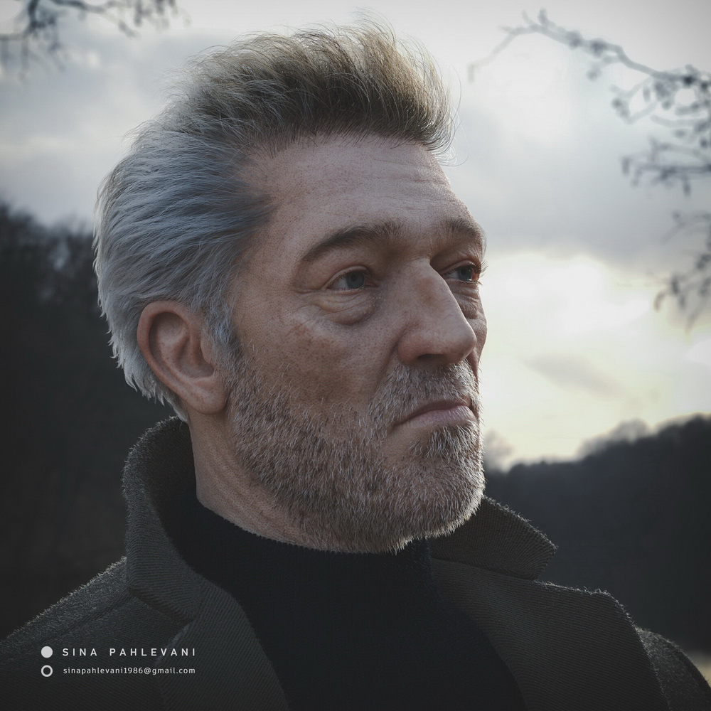 [S.Pahlevani-无声]zbrush2020+maya写实Vincent Cassel肖像教程