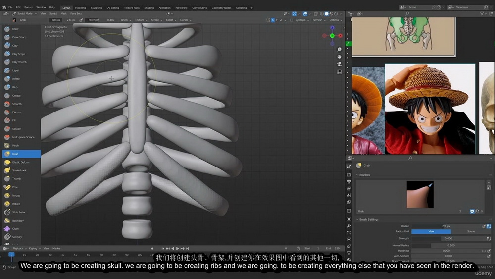 [UDEMY学院-B.SHARMA-国语]Blender3.5角色创建初级课程-骷髅路飞