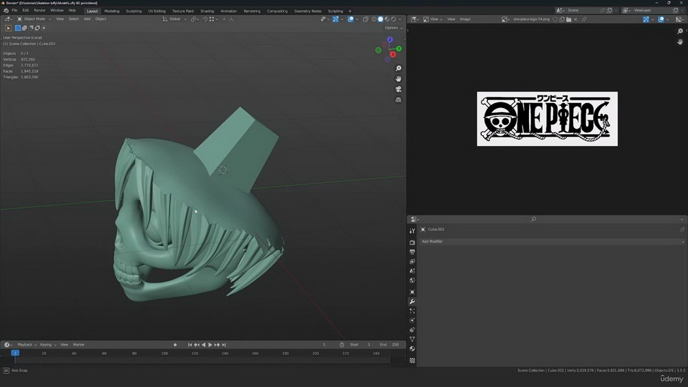 [UDEMY学院-B.SHARMA-国语]Blender3.5角色创建初级课程-骷髅路飞