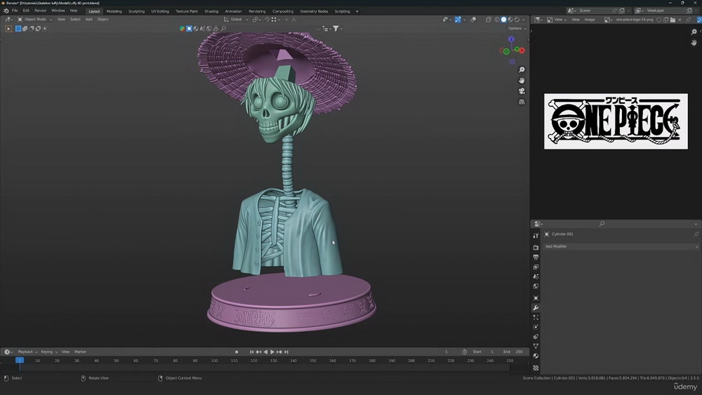 [UDEMY学院-B.SHARMA-国语]Blender3.5角色创建初级课程-骷髅路飞