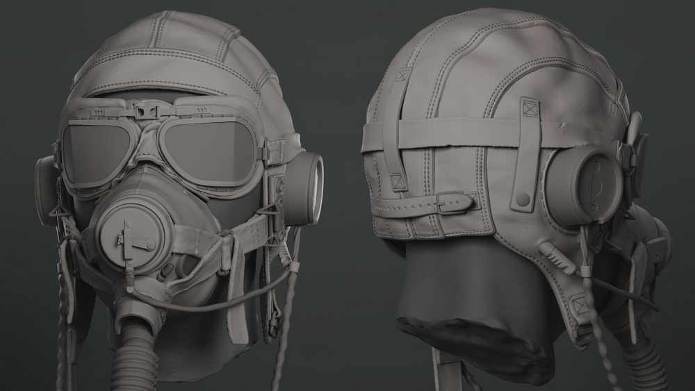 [TriGon系列-中英双字幕]zbrush+maya+substance电影级皮革飞行员头盔2022