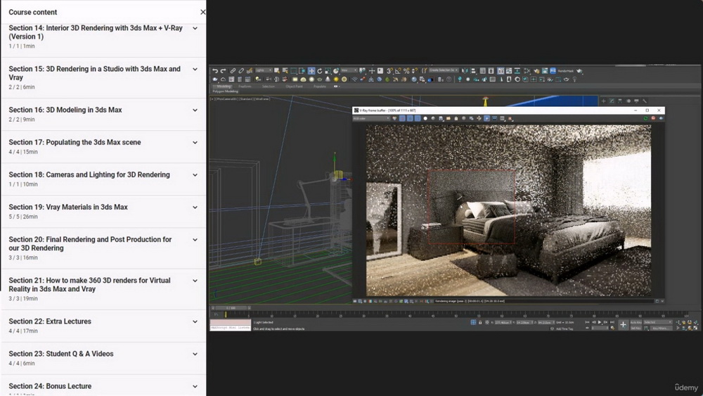[Udemy学院-J.Denham-国语]终极3dsMax V-Ray逼真3D渲染课程2023