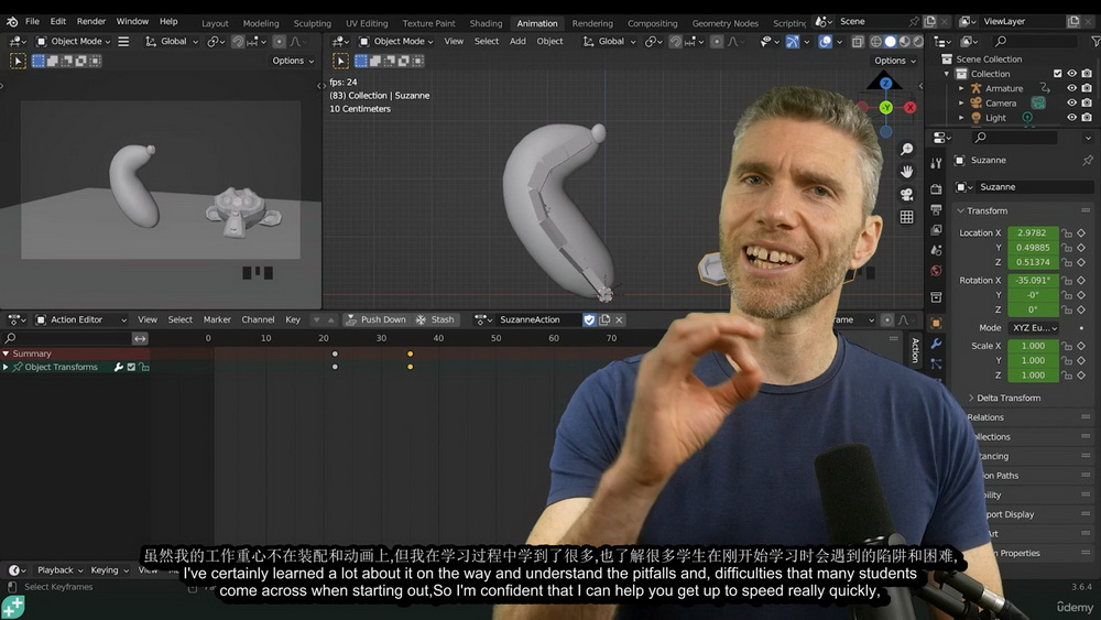 [GameDev.tv学院-Grant Abbitt-国语]Blender3.6动画与绑定：让您的创作栩栩如生