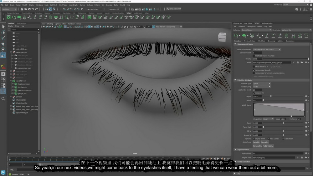 [cgcircuit学院-T.Sackmann国语]maya xgen创建写实毛发2023