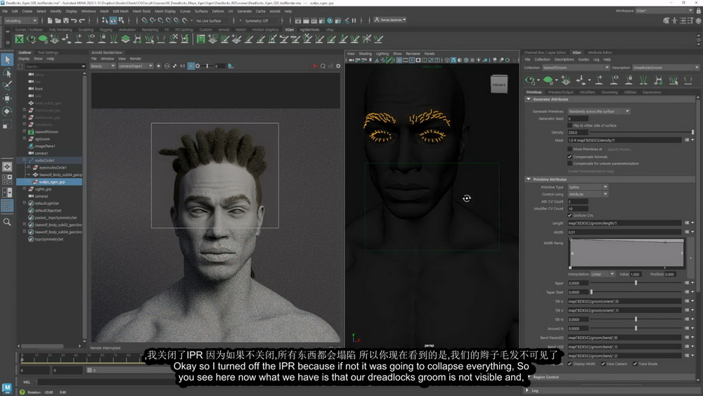 [cgcircuit学院-T.Sackmann国语]maya xgen创建写实毛发2023