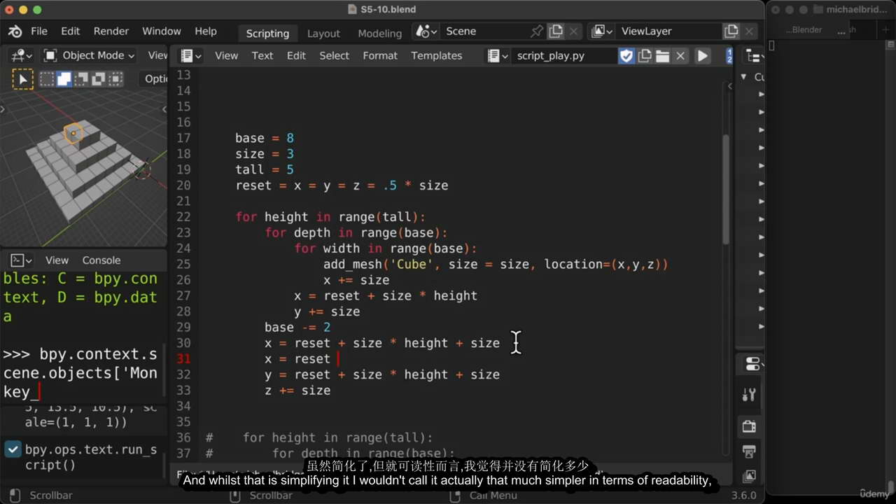 [udemy学院-M.Bridges-国语]Blende3.5 Python脚本初学者指南2023