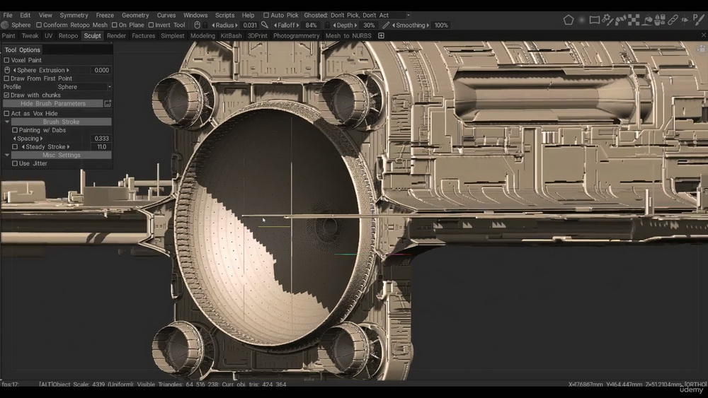 [udemy学院-A.Tenitsky-国语]3DCoat+Blender不同尺度飞船设计-从喷气式飞机到航空母舰2024