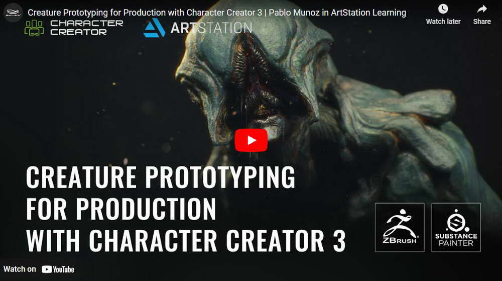 [artstation学院-国语]Character Creator 3+zbrush+substance创建生物原型全流程