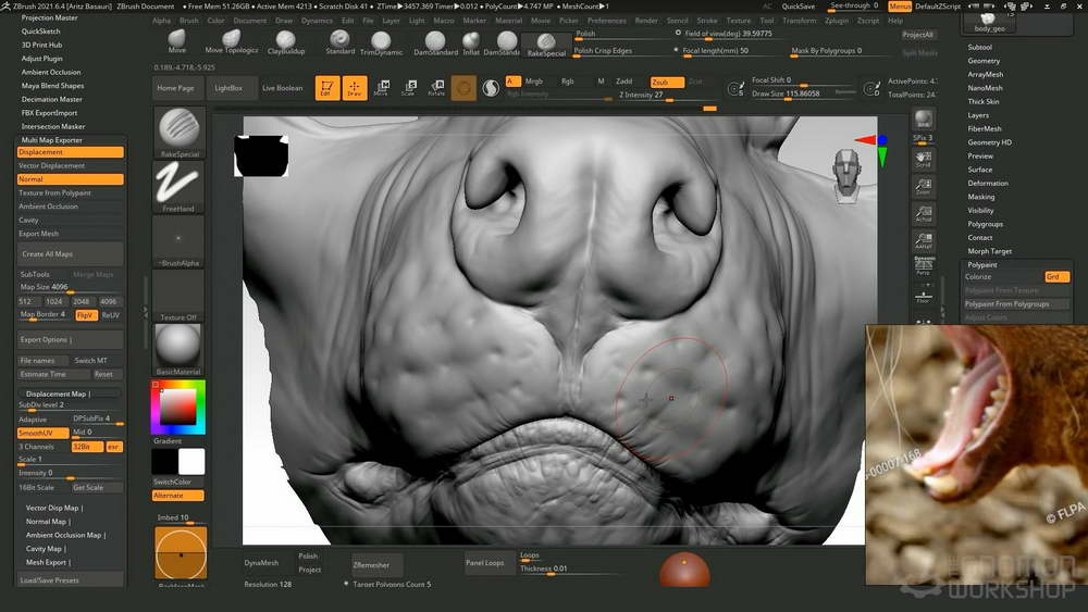 [gnomon学院-A.BASAURI-国语]zbrush2021+maya+mari动物解剖学：对FOSSA进行建模