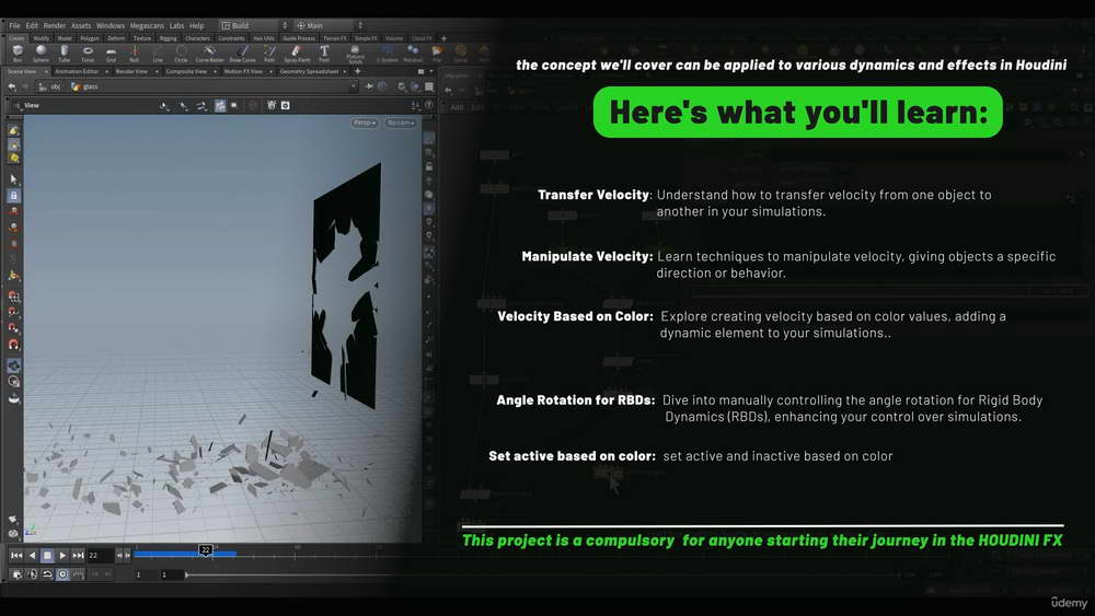 [udemy学院-A.tumyan-国语]Houdini Rbd分形玻璃实例课程