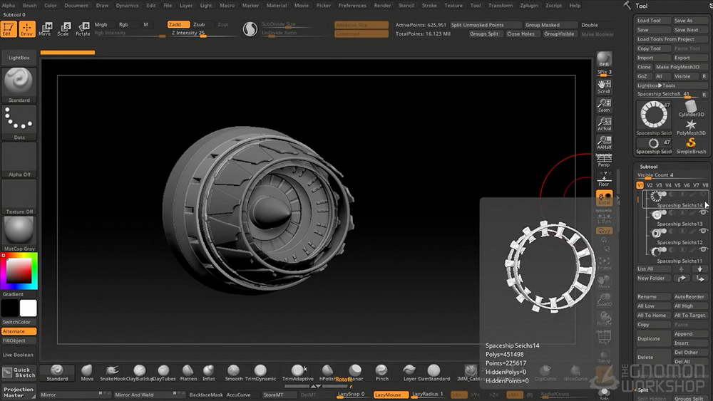 [gnomon学院-J.GLORIA-国语]zbrush+3dcoat为电影和游戏构思宇宙飞船2024