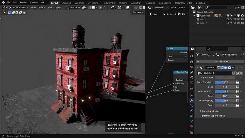 [udemy学院-P.KUMAR-国语]几何节点-在Blender4中制作程序化建筑