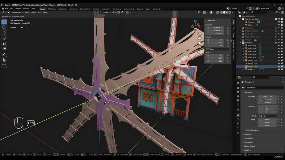 [udemy学院-V.Deno-国语]Blender4和UE5风格化游戏环境创建