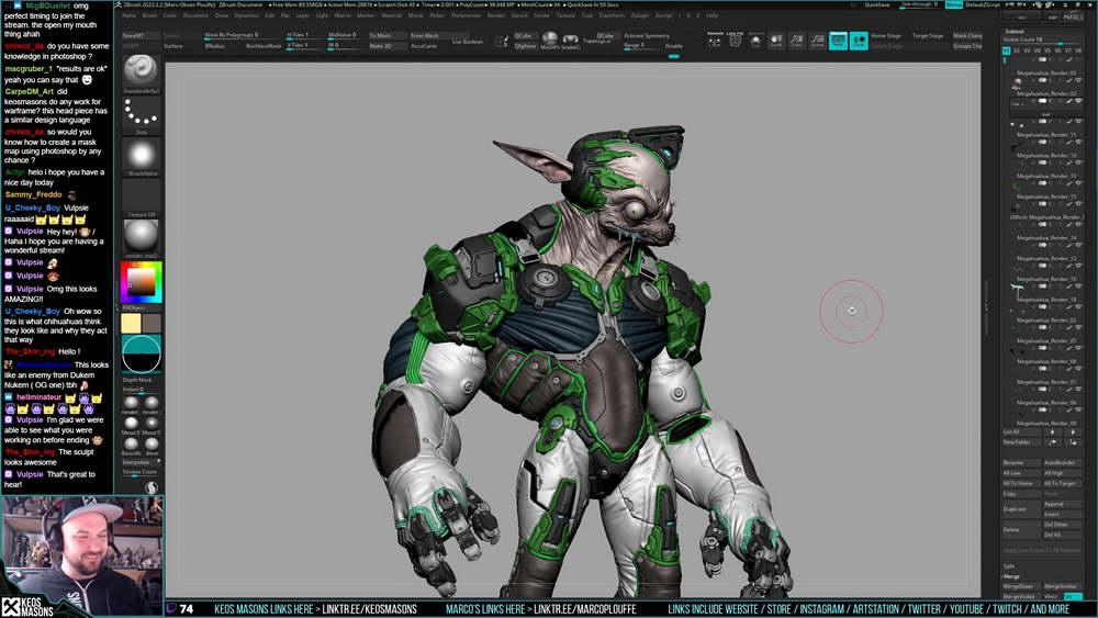 [大神系列-keosmasons-中字]zbrush+substance+3dsmax角色实录-Megahuahua
