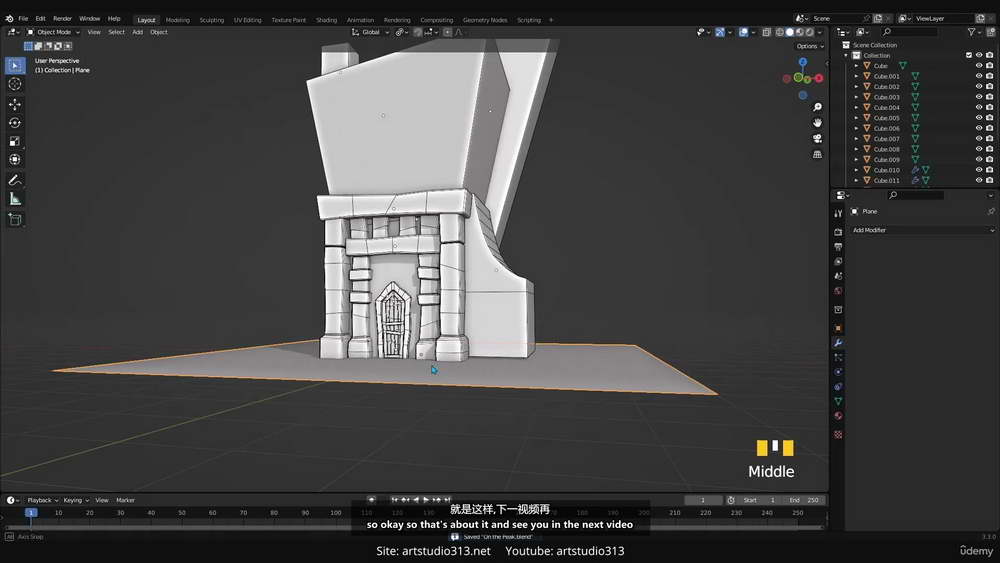 [ART STUDIO313学院-国语]blender3.3风格化游戏城堡-建模篇