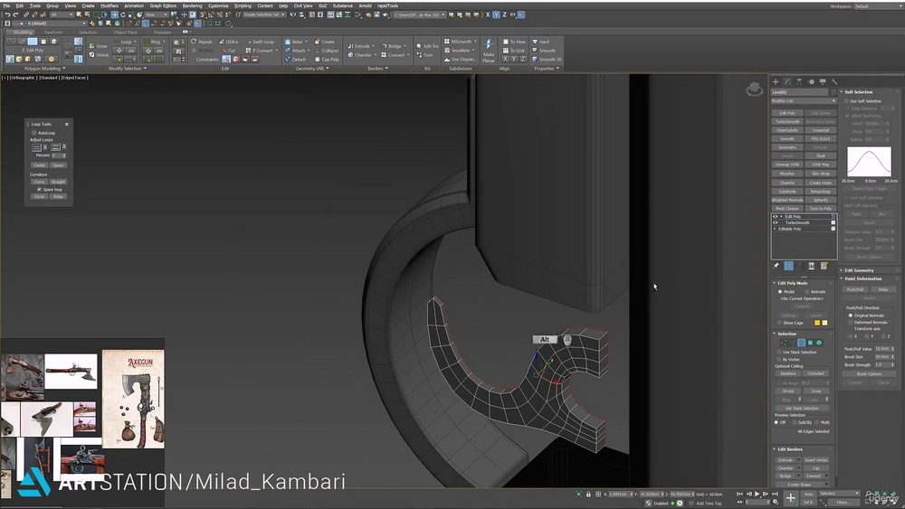 [名家系列-M.KAMBARI-无解说]3dsmax+zbrush+RizomUV+substance创建逼真的斧枪