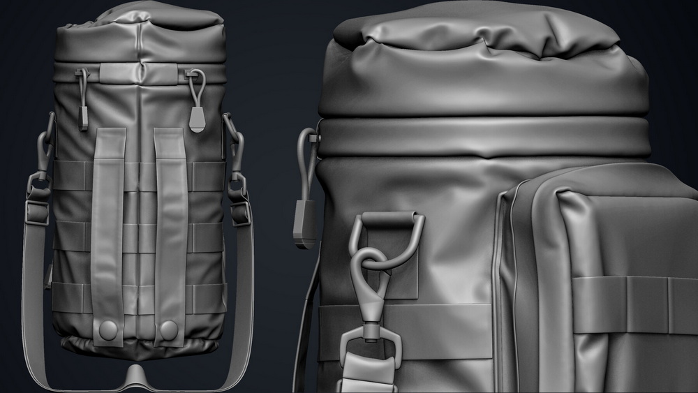 [名家系列-M.KAMBARI-无解说]3dsmax+zbrush_rizomuv+substance逼真的水瓶袋完整制作过程