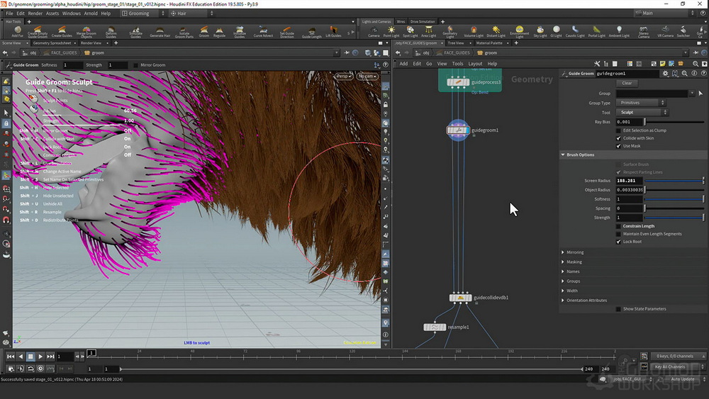 [gnomon学院-S.Esfehani-国语]Houdini20.0幻想生物毛发技术