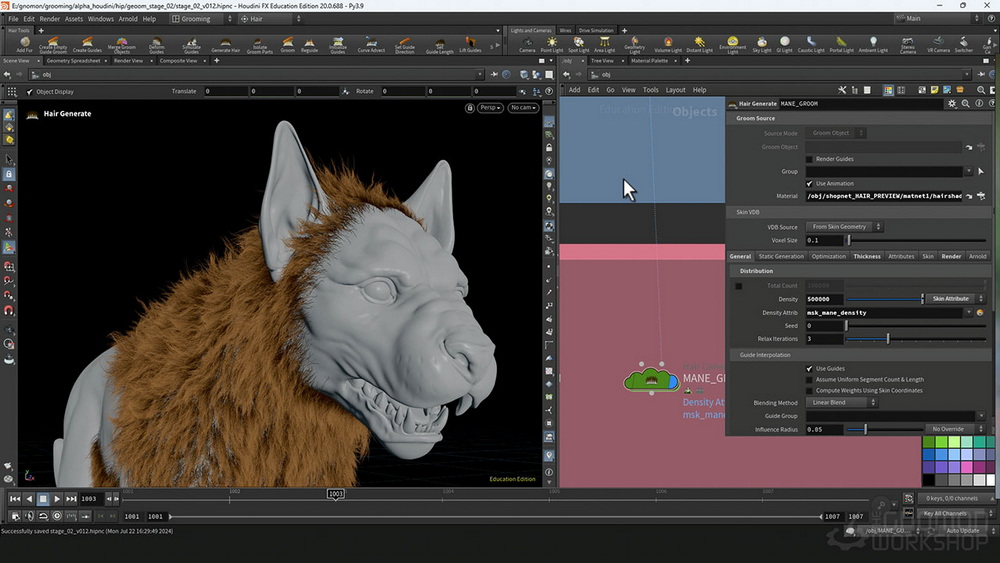 [gnomon学院-S.Esfehani-国语]Houdini20.0幻想生物毛发技术