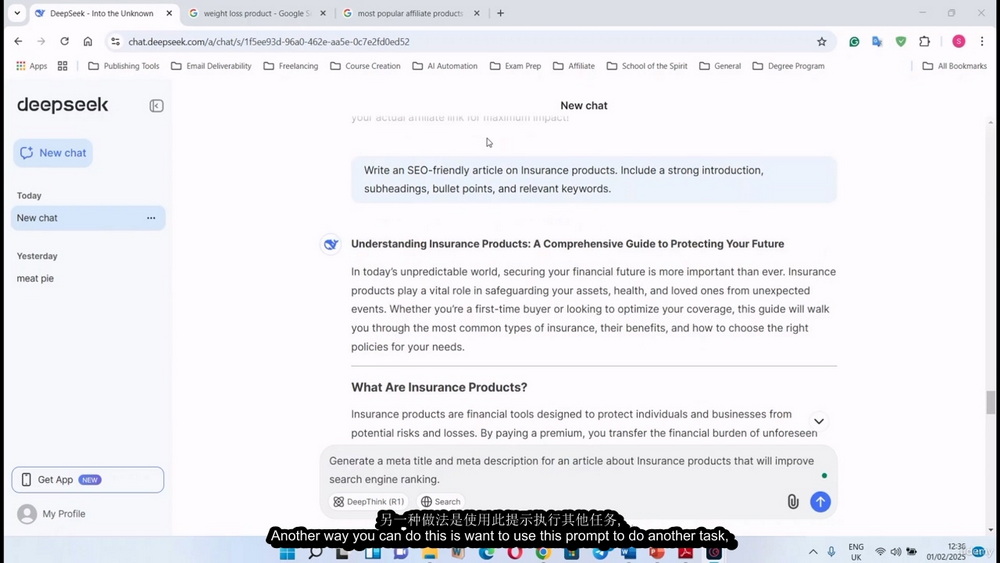 [udemy学院-国语]用于被动收入的 DeepSeek AI：使用 AI 在线赚钱